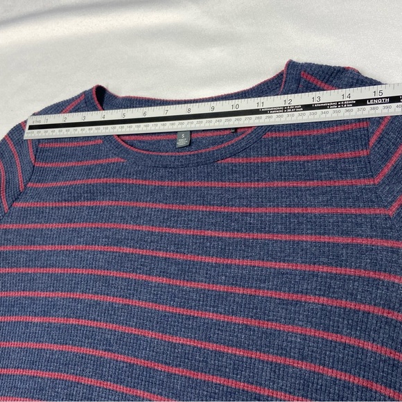 Toad&Co Dress Foothills Long Sleeve Waffle Knit Navy Red Organic Cotton Small - Picture 6 of 15